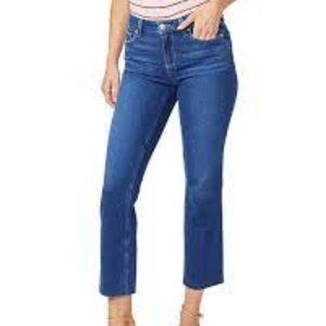 PAIGE DENIM AMBER STRAIGHT LEG CROP RAW HEM JEAN size 28